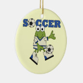 Kikker met Voetbal T-shirts en cadeautjes Keramisch Ornament (Rechts)