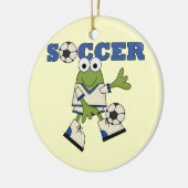 Kikker met Voetbal T-shirts en cadeautjes Keramisch Ornament (Links)