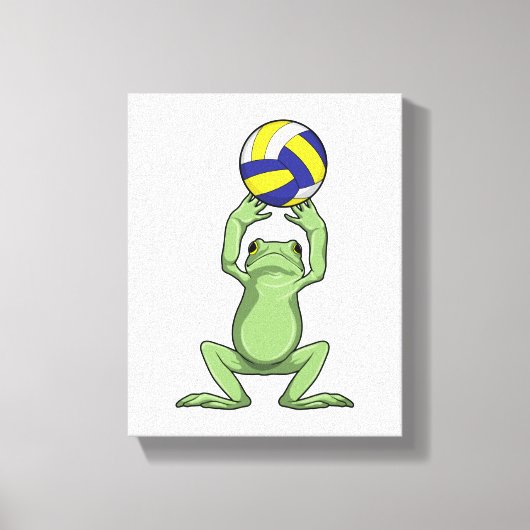 Kikker met volleybal canvas afdruk (Voorkant)
