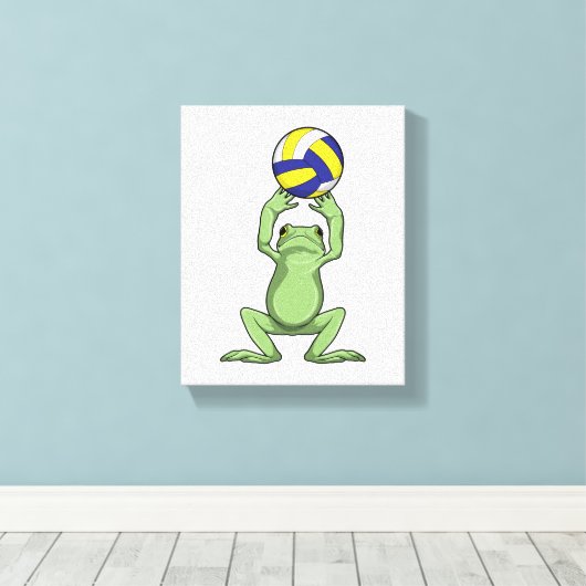 Kikker met volleybal canvas afdruk (Insitu (Houten vloer))