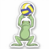 Kikker met volleybal sticker (Voorkant)