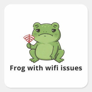 Kikker met WiFi-problemen Vierkante Sticker