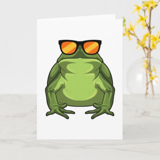 Kikker met zonnebril kaart (Gele Bloem)