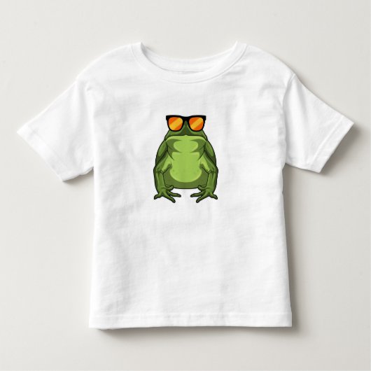 Kikker met zonnebril kinder shirts (Voorkant)