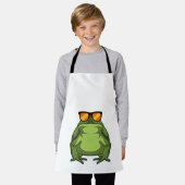 Kikker met zonnebril schort (Gedragen)