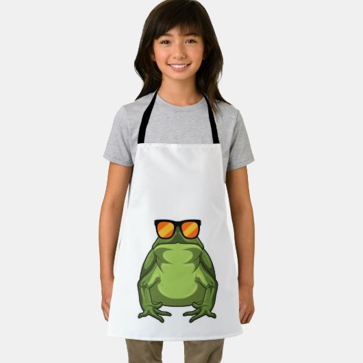 Kikker met zonnebril schort (Insitu)