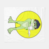 Kikker met zwembril fleece deken (Voorkant (Horizontaal))