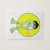 Kikker met zwembril legpuzzel (Horizontaal)