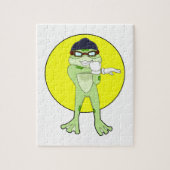 Kikker met zwembril legpuzzel (Verticaal)