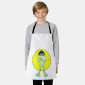 Kikker met zwembril schort (Gedragen)