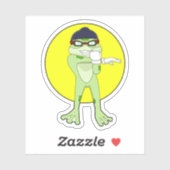 Kikker met zwembril sticker (Vel)