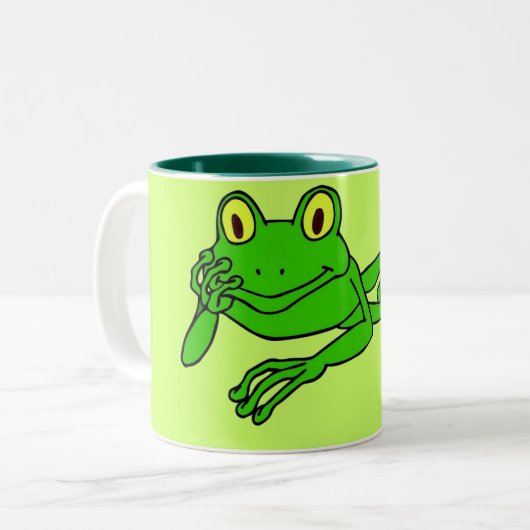 Kikker-Mok Tweekleurige Koffiemok (Voorkant links)