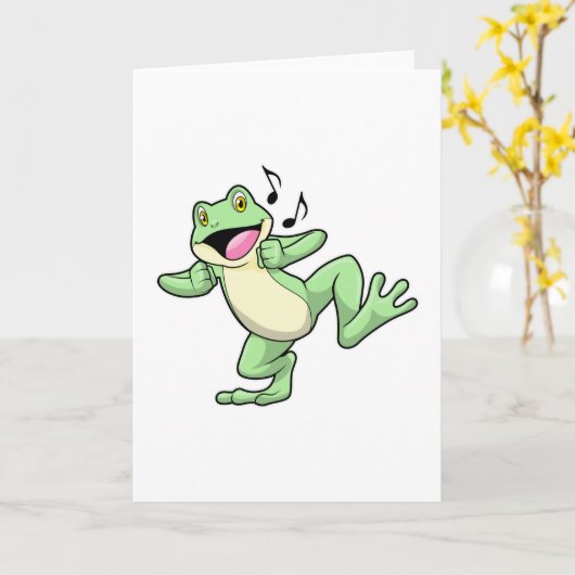 Kikker Muziek Dans Kaart (Gele Bloem)