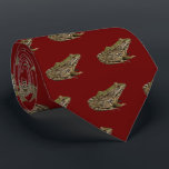 Kikker Neck Tie Stropdas<br><div class="desc">A fotograaf of a lovely green and brown frog! Customize by adding/changing text or by changing the background color to suit yourself.</div>