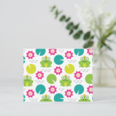 Kikker & Nenuphar naadloos patroonpatroon Briefkaart (Staand voorkant)