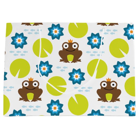 Kikker & Nenuphar naadloos patroonpatroon Groot Cadeauzakje (Voorkant)