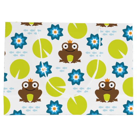 Kikker & Nenuphar naadloos patroonpatroon Groot Cadeauzakje (Achterkant)