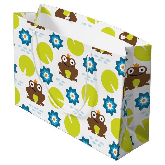 Kikker & Nenuphar naadloos patroonpatroon Groot Cadeauzakje (Achterkant Gekanteld)