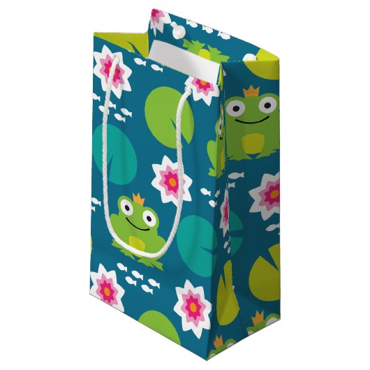 Kikker & Nenuphar naadloos patroonpatroon Klein Cadeauzakje (Voorkant Gekanteld)