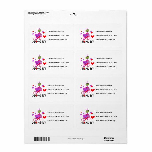 Kikker nieuwe mammie-cadeaus etiket (Full Sheet)