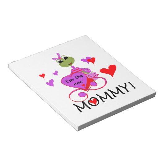 Kikker nieuwe mammie-cadeaus notitieblok (Schuin)