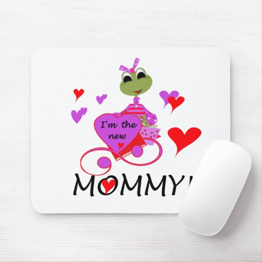 Kikker nieuwe mammie T-shirts en cadeautjes Muismat (Met muis)