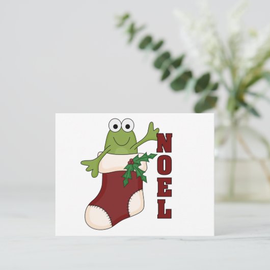 Kikker Noel Vakantie Tshirts en geschenken Feestdagenkaart (Staand voorkant)