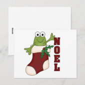 Kikker Noel Vakantie Tshirts en geschenken Feestdagenkaart (Voorkant / Achterkant)