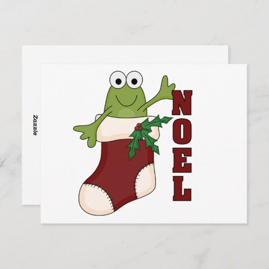 Kikker Noel Vakantie Tshirts en geschenken Feestdagenkaart (Voorkant / Achterkant)