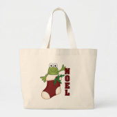 Kikker Noel Vakantie Tshirts en geschenken Grote Tote Bag (Voorkant)