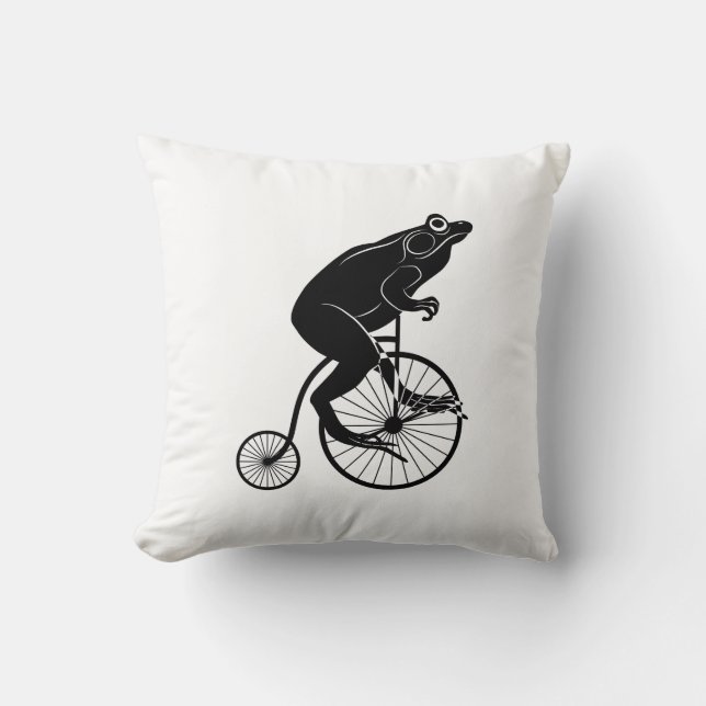 Kikker of stoofpot op  Bike Silhouette Kussen (Voorkant)