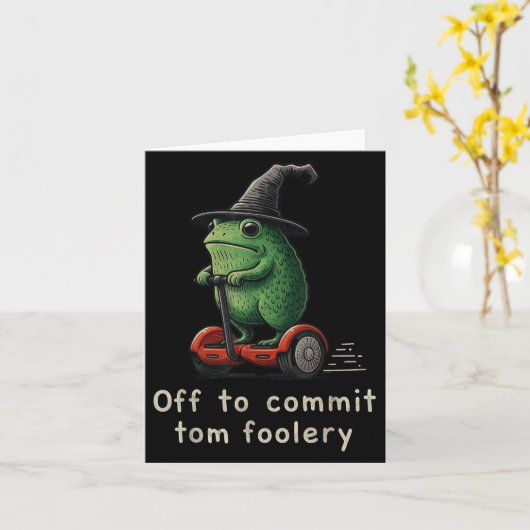 Kikker om gekheid te maken  kaart (Gele Bloem)