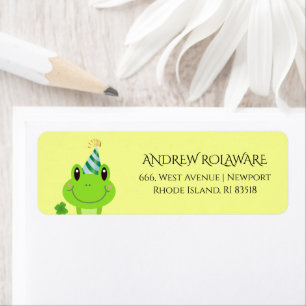 Kikker omvergooien Adres Geel Etiket