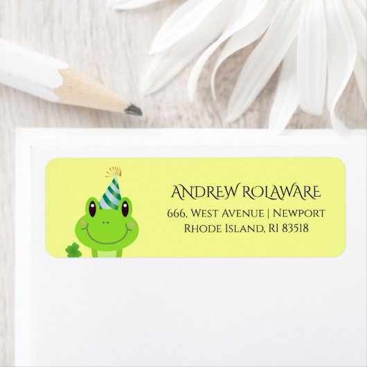 Kikker omvergooien Adres Geel Etiket (Insitu)