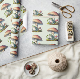 Kikker onder een paddestoel Cute natuurpatroon Cadeaupapier