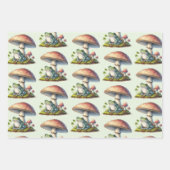 Kikker onder een paddestoel Cute natuurpatroon Inpakpapier Vel (Voorkant 2)