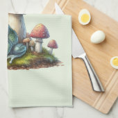 Kikker onder een paddestoel Schattige natuur Theedoek (Quarter Fold)