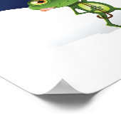 Kikker onder een paraplu poster (Hoek)