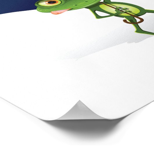 Kikker onder een paraplu poster (Hoek)