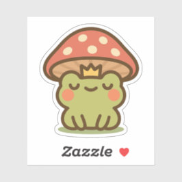 kikker onder paddestoel Sticker