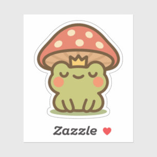 kikker onder paddestoel Sticker