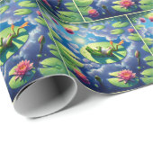 Kikker ontspannen op een Lily Pad Cadeaupapier (Rol Hoek)