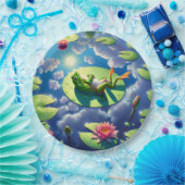 Kikker ontspannen op een Lily Pad Papieren Bordje (Feest)