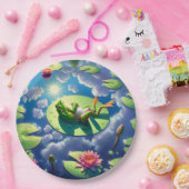 Kikker ontspannen op een Lily Pad Papieren Bordje (Feest)