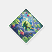 Kikker ontspannen op een Lily Pad Servet (Hoek)