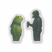 kikker oorlog sticker (Voorkant)