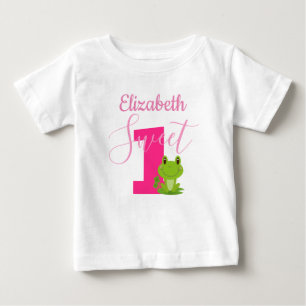 Kikker op 1 verjaardag Sweet One Baby girl name
