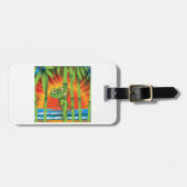 Kikker op Bagagelabels van bamboe (Voorkant horizontaal)