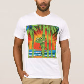 Kikker op bamboe heren T-shirt (Voorkant)