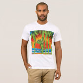 Kikker op bamboe heren T-shirt (Voorkant volledig)